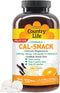 Country Life Cal-Snack - Chewable Calcium Magnesium Supplement wafers with Vitamin D3, Easy to Digest, Vanilla Orange Flavor, Dietary Supplement...