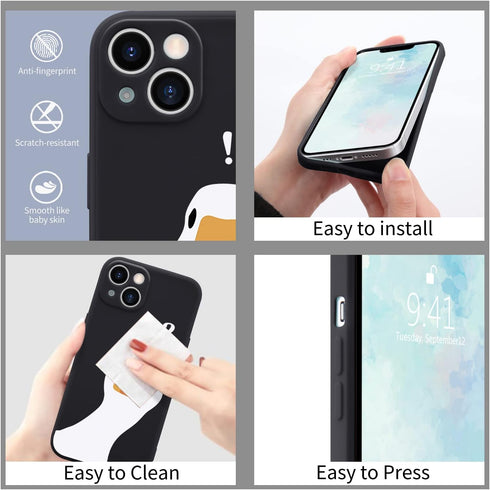 Funny Goose Phone Case for iPhone 11 Silly Duck Case Cover Liquid Silicone Soft Gel Rubber Anti-Scratch Durable Girly Women Phone Case Microfiber ...