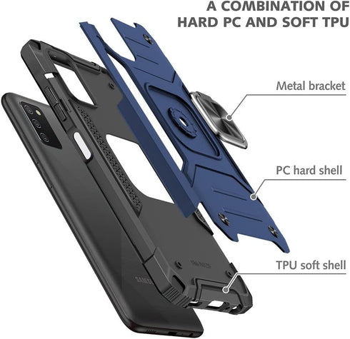 HNHYGETE Samsung Galaxy A03s Case, Samsung A03s Case, with HD Screen Protector, 360°Military Grade Rotatable Kickstand (Heavy Duty) Shockproof Pro...