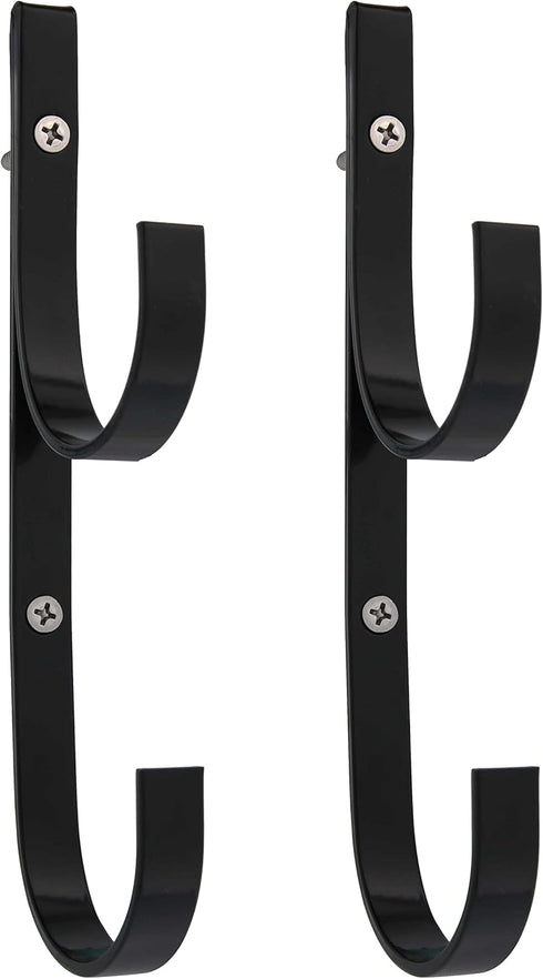 U.S. Pool Supply Set of 2 Black Aluminum Pool Hangers for Telescopic Poles - Store Poles with Nets, Vacuums, Hoses & Attachments - Organize Swimmi...
