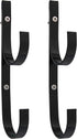 U.S. Pool Supply Set of 2 Black Aluminum Pool Hangers for Telescopic Poles - Store Poles with Nets, Vacuums, Hoses & Attachments - Organize Swimmi...