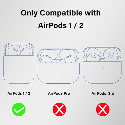 Wonhibo for Airpods Case for Women Girls, Cute Butterfly Cover for Airpod 1 & 2 with Keychain (Blue)...