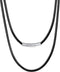 Bestyle Long Leather Necklace Wax Cord Rope Chain Men, Mens Bradied Leather Necklace Jewellery Mens Waterproof Black Cords Necklace for Pendant, 3...