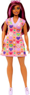 Barbie Fashionistas Doll #207 with Pink Hair Streaks Wearing Removable Heart-Print Sweater Dress, Sunglasses & Platform Shoes...