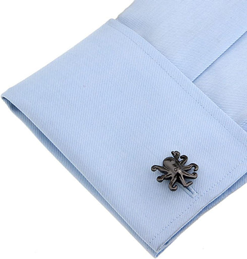 Octopus Cufflinks for Men, Octopus Cuff Links (Black)...