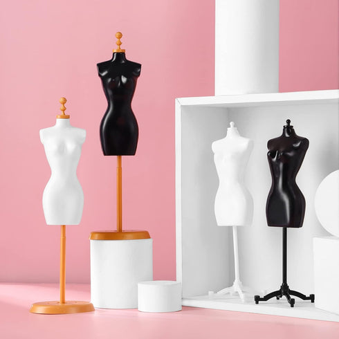 4pcs Doll Cloth Gown Display Support Holder Mini Mannequin Model Stand Plastic Display Support Holder for Doll...