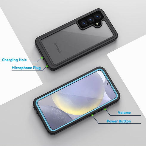 Lanhiem for Samsung Galaxy S24 Case, IP68 Waterproof Dustproof, Built-in Screen Protector, Rugged Full Body Shockproof Protective Cover for Galaxy...