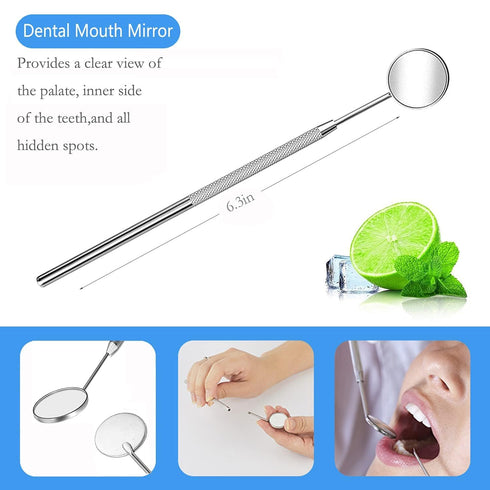 Plaque Remover for Teeth Cleaning Kit Tatar and Calculus Removal Dental Mirror Dentist Care Set Stainless Steel Dental Tools for Personal and Home...