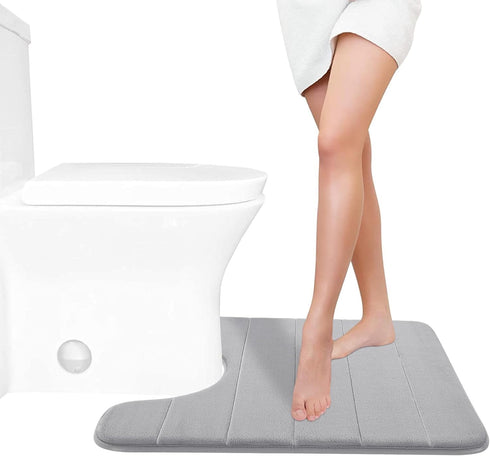 Yimobra Memory Foam Toilet Bath Mat U-Shaped, Commode Contour Rug, Soft and Comfortable, Super Water Absorption, Non-Slip, Thick, Machine Wash and...