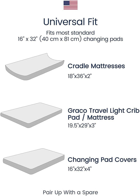 TotAha Premium Stretchy Changing Pad Cover, Buttery Soft Diaper Changing Pad Covers for Girls Boys, Super Stretchy Jersey Knit Changing Table Cove...