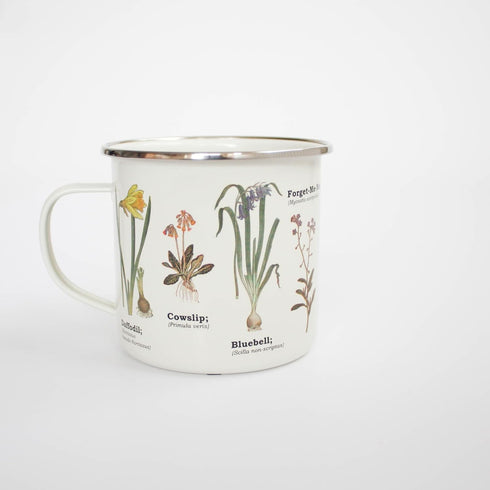 Gift Republic Wildflower Enamel Mug Outdoor Camping Mug Large Metal Coffee Cup Floral Nature Gardening Gift Pretty Design Durable Drinking Cup 500...