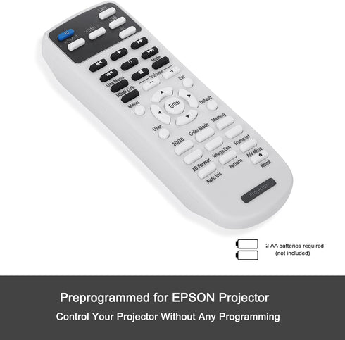 Projector Remote Control 2181830 for Epson Home Cinema 2100 2150, EH-TW5400 EH-TW5600 EH-TW5650 H850B H850C H851A H851B H851C H852A H852B H852C Pr...
