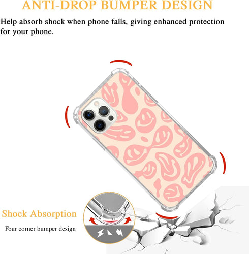 Peachy Melting Smile Face Case Compatible with iPhone 15 Pro, Hippie Trippy Smile Face Case for iPhone 15 Pro, Cool TPU Bumper Phone Case Cover...