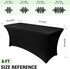Obstal Spandex Table Cover 6ft Fitted Tablecloth Rectangular - Black Rectangle Folding Table Cloth for Birthday Party Wedding Banquet, 72L x 30W I...