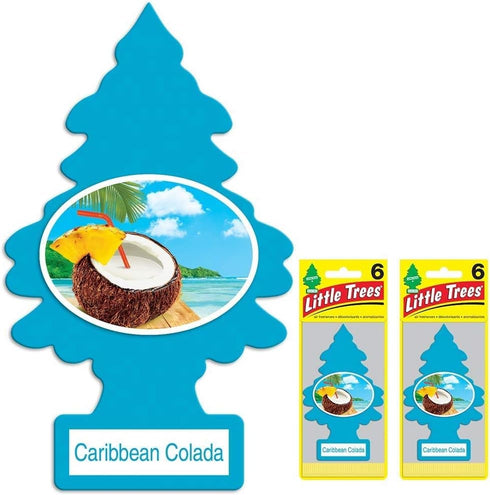 LITTLE TREES Car Air Freshener | Hanging Paper Tree for Home or Car | Caribbean Colada | 12 Pack...