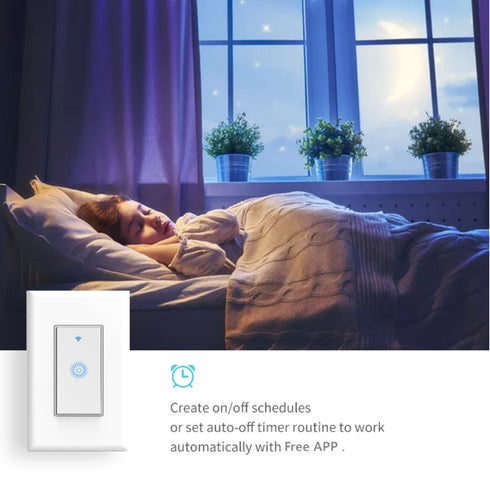 Smart Wifi Switch, Wireless Smartphone Remote Control Wall Light Switch, Compatible with Alexa Google Home IFTTT Android IOS from Anywhere Timing ...