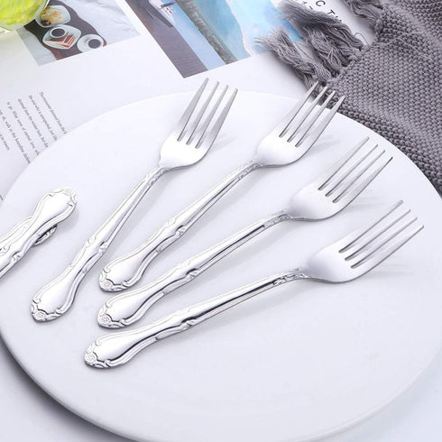 Stainless Steel Kitchen Dinner Forks 12-Piece Dinner Fork Set 7.3-inch Stainless Steel Table Forks Classic Flatware Silverware Sets Cutlery Utensi...