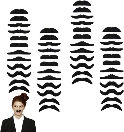 Anyumocz 48PCS Self-Adhesive Fake Mustaches - Novelty Fake Mustaches for Masquerade Party Performance...