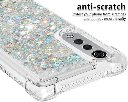 Fit for LG Velvet 5G Fashion Cute Phone Case,Quicksand Flowing Glitter Bling Flowing Liquid Floating Shiny Sparkle Soft TPU Protective Girls Women...
