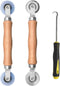 BAYTORY 3Pcs Screen Tool, Window Screen Spline Roller Tool with Wooden Handle and Steel/Nylon Bearing Wheels, Mesh Screen Door Repair Kit Easy to ...