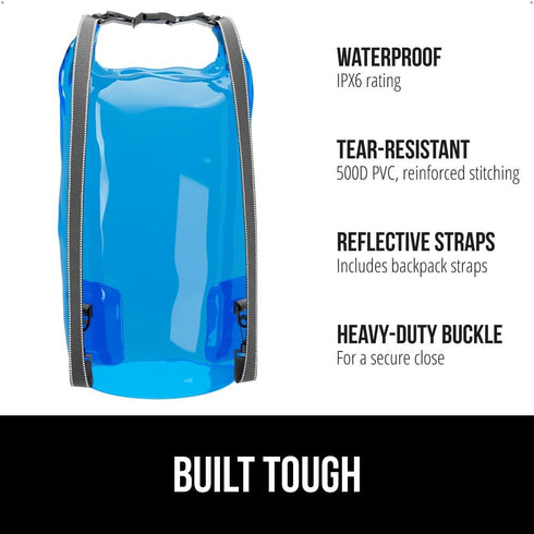 Gorilla Gear Heavy Duty 100% Waterproof IPX 6 Dry Bag, Tear and Puncture Resistant Bags Kayaking Boating Hiking Camping Swimming Water Sports, Lig...