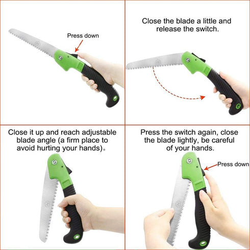Folding Pruning Saw, 7"/180mm Sharp Hand Saw, Premium Secure Lock Comfort Soft Grip, Compact Sturdy Tree Saw, for Garden Branch Trimmer, Camping (...