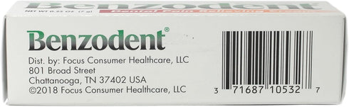 Benzodent Dental Pain Relieving Cream for Dentures and Braces, 0.25 oz tube (Pack of 3)...