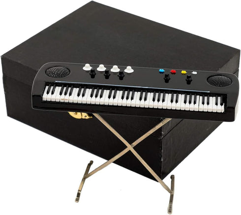 Miniature Electronic Organ with Case Mini Musical Instrument Mini Electronic Keyboard Miniature Dollhouse Model Electone Christmas Ornament (5.51"...