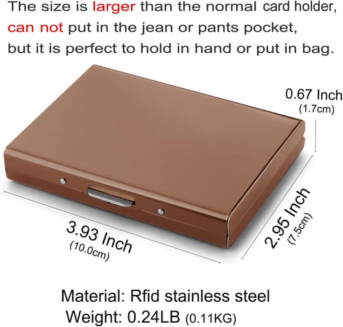 EASTNIGHTS RFID Credit Card Holder Protector Metal Credit Card Wallet Business Card Holder for Men Women Gift Box Package (Copper)...