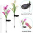 Aloudy Solar Garden Stake Lights, Upgraded 3 Pack Outdoor Waterproof Solar Powered Lights with 12 Calla Lily Flowers, 7 Colors Changing LED Solar ...
