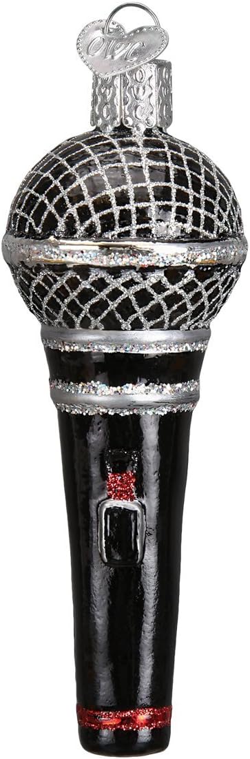 Old World Christmas Ornaments: Musical Instruments Glass Blown Ornaments for Christmas Tree, Microphone...