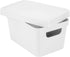 Simplify Small Vinto Storage Box | Click Tight Lid | Dimensions: 9.76" x 6.69" x 4.84" | Stackable | Home Organization | 2 Handles | White...
