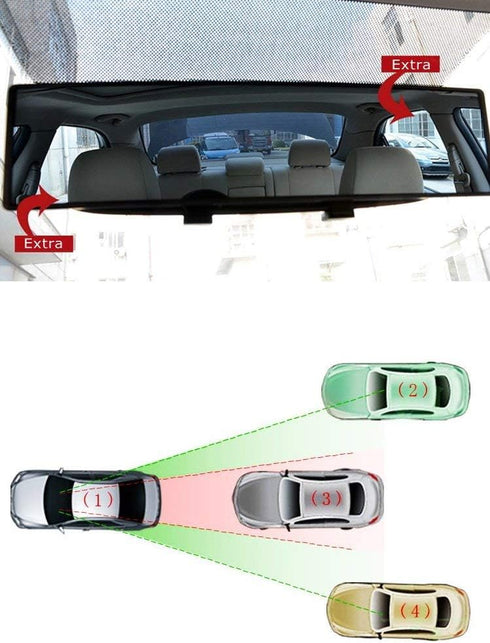 iJDMTOY Universal Fit JDM 300mm 12-Inch Wide Curve Clip On Rearview Mirror Compatible With Car SUV Van Truck, etc...