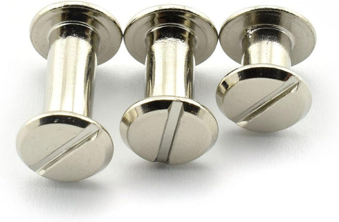 100 Set M4 Chicago Binding Post Screw Assorted Kit Metal Nail Rivet Chicago Button for DIY Leather Decoration Bookbinding(Silvery 1/4 5/16 3/8 Inc...