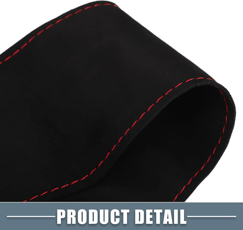 Car Hand Sewn DIY Steering Wheel Cover Breathable Comfortable 38cm Stitch on Wrap Cover Suede Red Black Stitches Red...