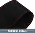 Car Hand Sewn DIY Steering Wheel Cover Breathable Comfortable 38cm Stitch on Wrap Cover Suede Red Black Stitches Red...