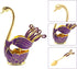 Coffee Spoon Holder, Coffee Dessert Spoon Set Metal Swan Base Holder Spoon Organizer with 6pcs Ice Cream Spoons Coffee Dessert Flatware (Purple)...