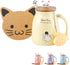 BigNoseDeer Tea Cup With Infuser and Lid Ceramic Coffee Mug Kawaii Cat Mug Cute Mugs Tea Mug Cute Cool Preppy Stuff Cat Gifts Birthday Gifts Cute ...