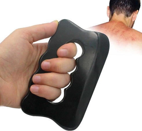 Gua Sha Massage Tool, Bian Stone Gua Sha Tool Gua Sha Stone for Soft Tissue Scraping, Used for Back, Legs, Arms, Neck,Shoulder(Black)...