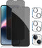 pehael 2+2 Pack iPhone 14 Plus Privacy Screen Protector with Camera Lens Protector Full Coverage Anti-Spy Tempered Glass Film 9H Hardness Bubble F...