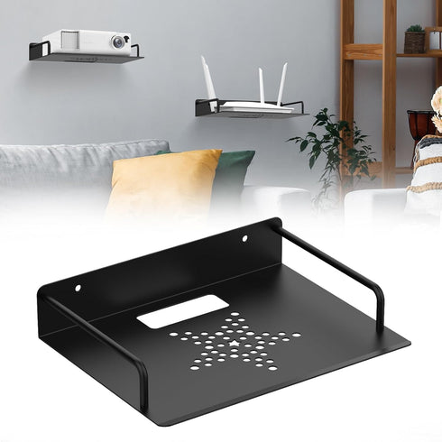 Floating Shelf For Projector Aluminum Alloy, Wifi Router Wall Mount Shelf, Cable Box Shelf For Wall Mounted Tv, Dvd Player Shelf, Shelf For Projec...