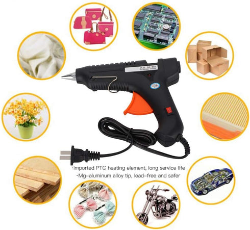 Hot Glue Gun, 100W Electric High Temperature Heating Tool DIY Universal Hand Made Hot Adhesive Gun Small Craft Projects Arts Craft Repairing Tool...