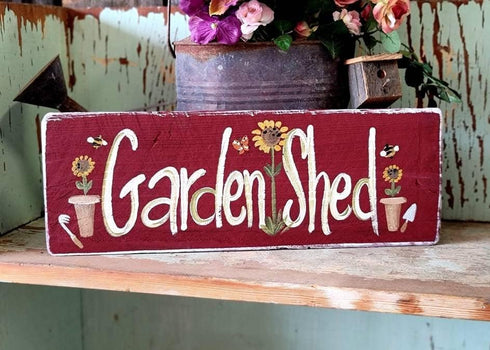 Garden Shed Sign,Wooden Garden Sign,Wooden Sign, Garden Sign,Outdoor Garden Sign, Decor,The Birdhouse of Orange Wood Signs with Quotes Wood Saying...