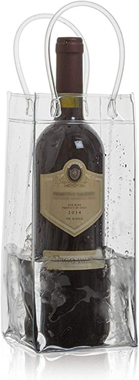 Ice Wine Bag Portable Collapsible Clear Wine Pouch Cooler with Handle for Party,Outdoor,Champagne,Cold Beer,White Wine,Chilled Beverages,Iced Drin...