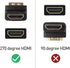 Cable Matters 2-Pack Right Angle HDMI Adapter (270 Degree HDMI Right Angle) with 4K and HDR Support...
