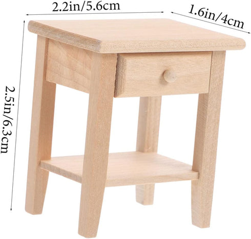 SAFIGLE Doll House Side Cabinet Miniature Bedside Table Miniature Bedside Cabinet Dollhouse Bookshelf an Fittings Doll House Furniture Nightstand ...