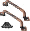 OVOV 2 Pack Barn Door Pull Handle Hardware for Wooden Garden Gate Shed Cabinet Door (Copper)...