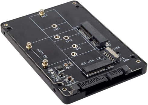 Cablecc Combo M.2 NGFF B-Key & mSATA SSD to SATA 3.0 Adapter Converter Case Enclosure with Switch...
