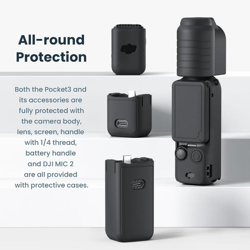 Gimbal Silicone Protective Case Cover for DJI Osmo Pocket 3, All-Round Protection Handheld Camera Lens Screen Protector Guard Protection...