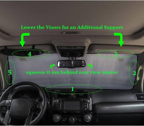 Front Windshield Sunshade - JeCar for 4runner Sunshade Car Sun Shade Heat Shield Custom-fit Sunshade Sun Visor Mat for 2017 2018 2019 2020 2021 20...